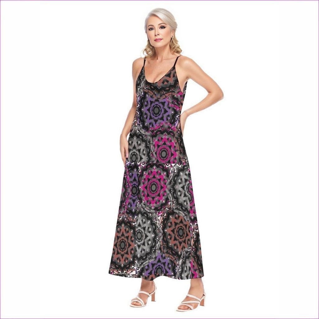 Black Mandala Graffiti Womens Sling Dress - women's dress at TFC&H Co.