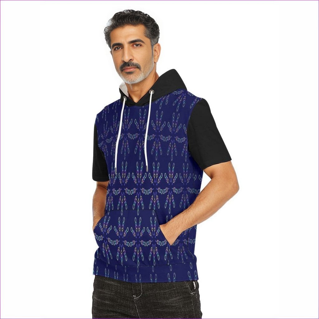 Blue Mandala Men's T-Shirt With Hood | 100% Cotton - Men's Hoodies at TFC&H Co.