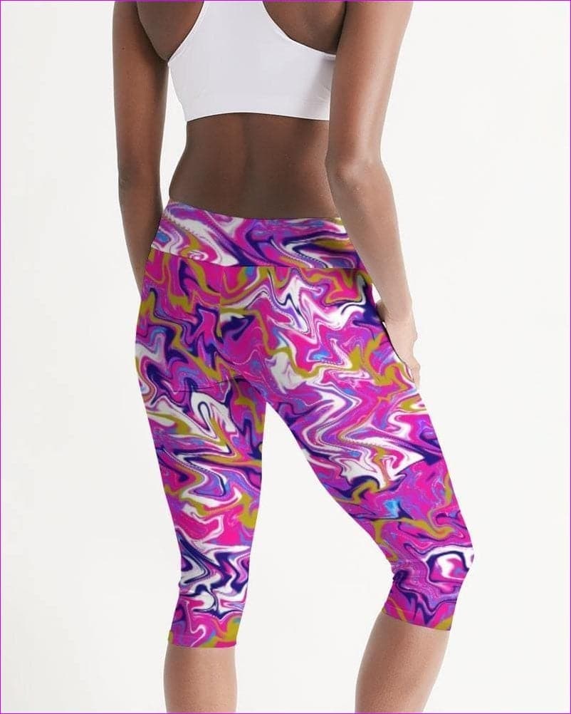 Marbled Pixie Womens Mid-Rise Capri - women's capri leggings at TFC&H Co.