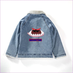 - Monster Kids Faux Rabbit Denim Jacket - kids coat at TFC&H Co.