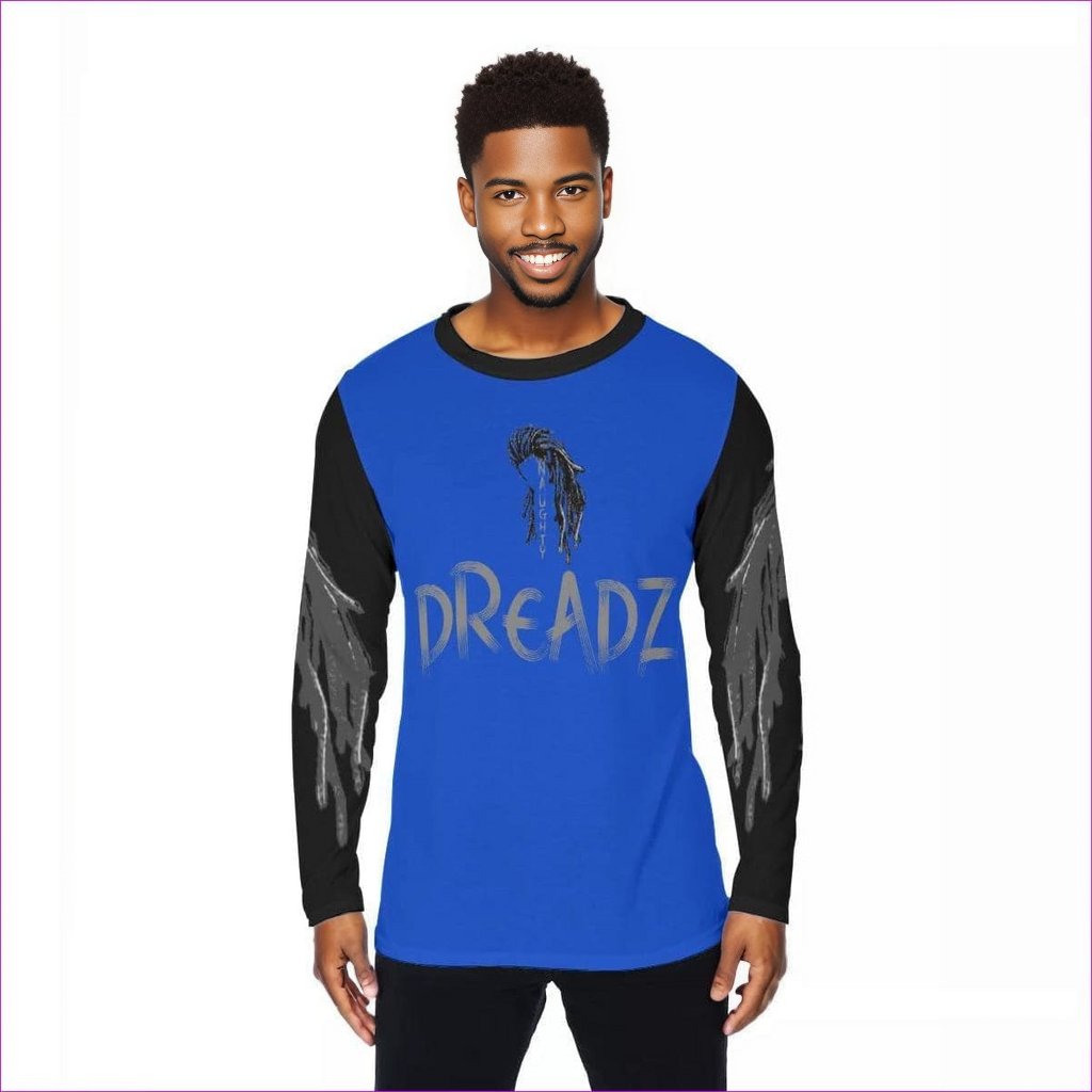 Naughty Dreadz Long Sleeve T-Shirt - Blue - men's t-shirt at TFC&H Co.