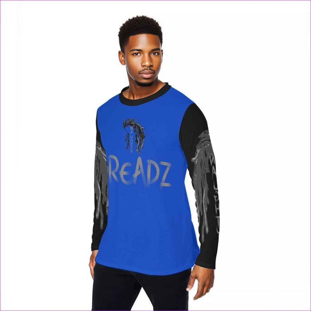 Naughty Dreadz Long Sleeve T-Shirt - Blue - men's t-shirt at TFC&H Co.