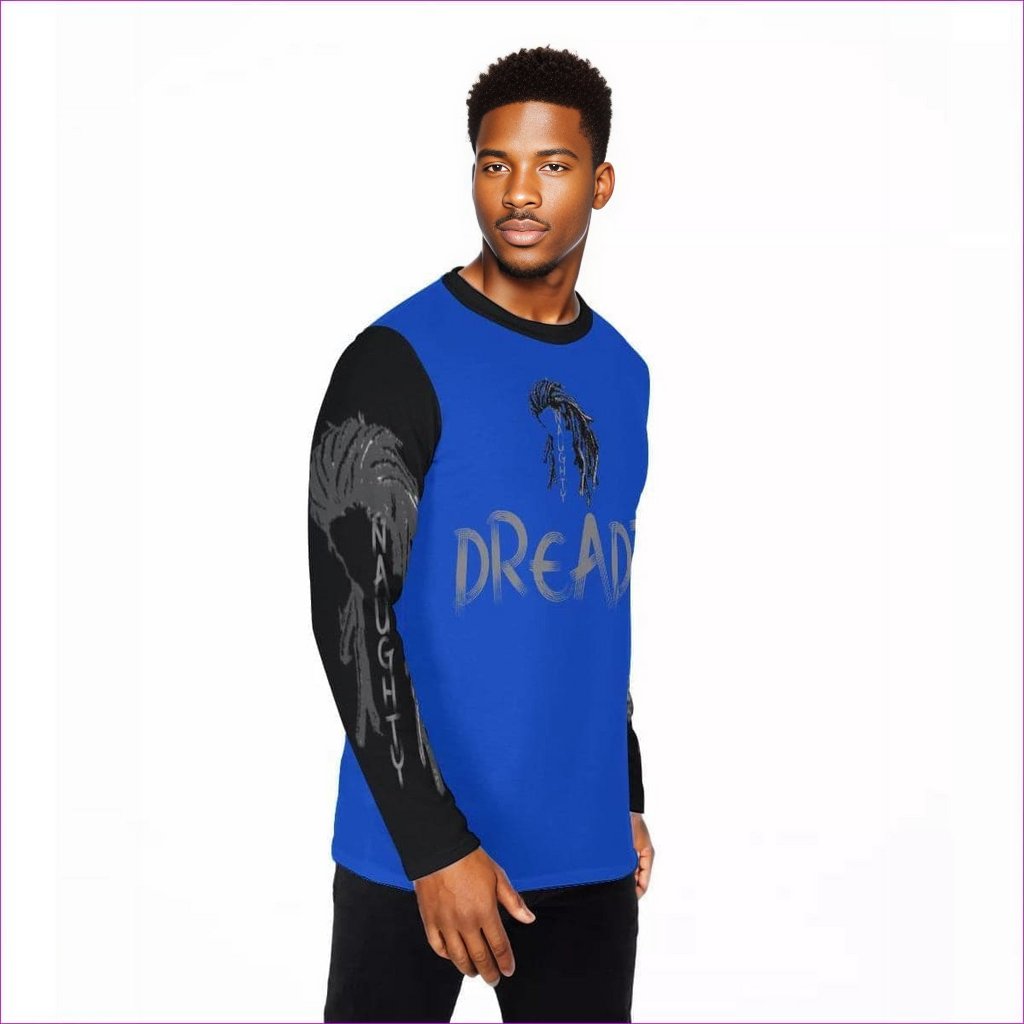blue Naughty Dreadz Long Sleeve T-Shirt - Blue - men's t-shirt at TFC&H Co.