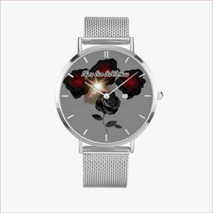 Silver - Nigra Sum Sed Formosa Stainless Steel Perpetual Calendar Quartz Watch - watch at TFC&H Co.