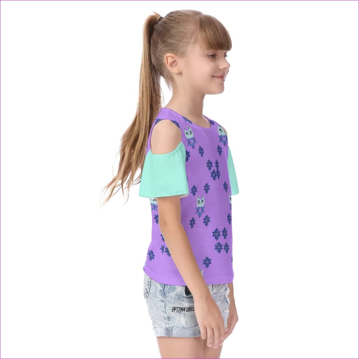 Owl-Some Kids Cold Shoulder T-shirt With Ruffle Sleeves - kid's cold shoulder t-shirt at TFC&H Co.
