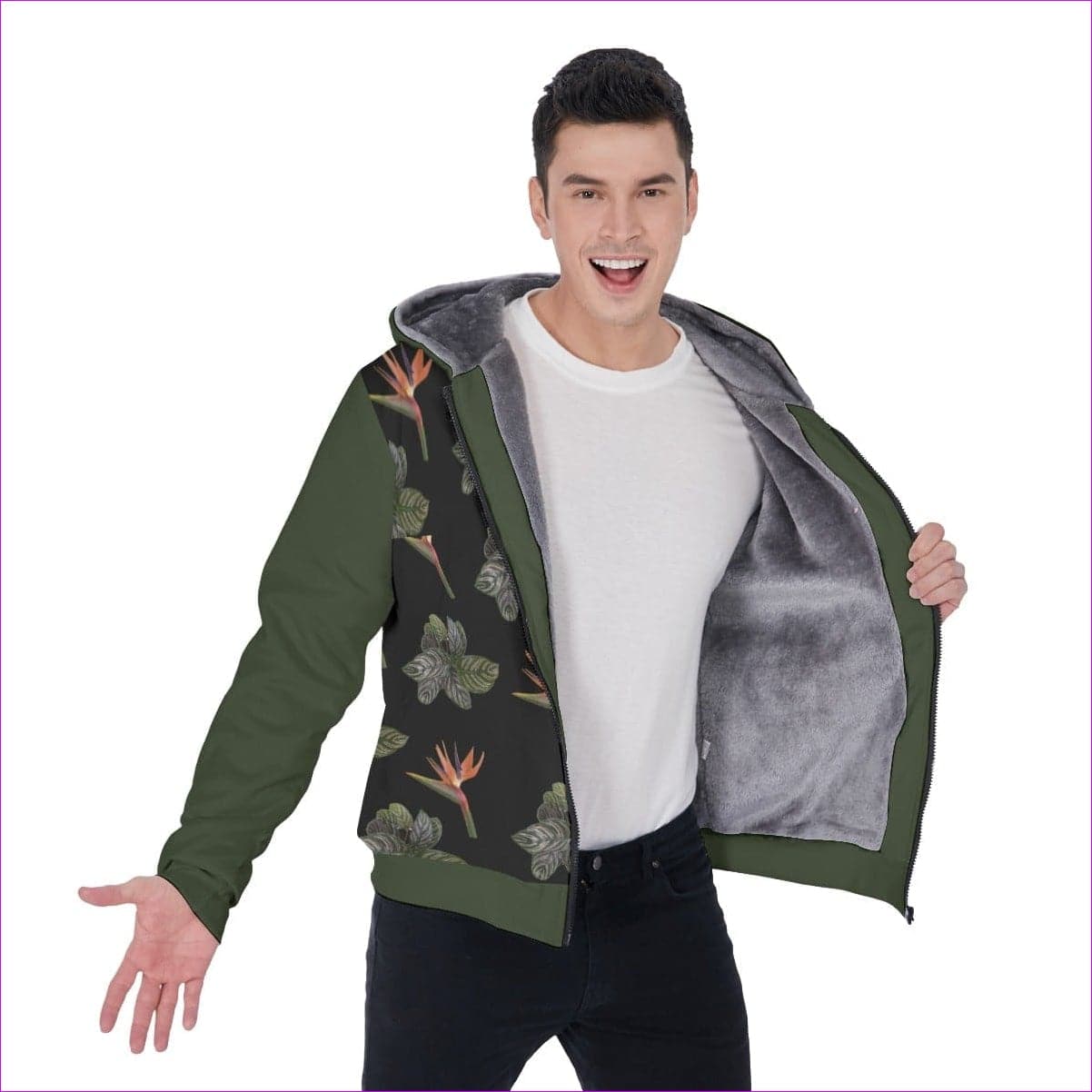 Paradise 2 Men's Sherpa Fleece Zip Up Hoodie - men's sherpa hoodie at TFC&H Co.