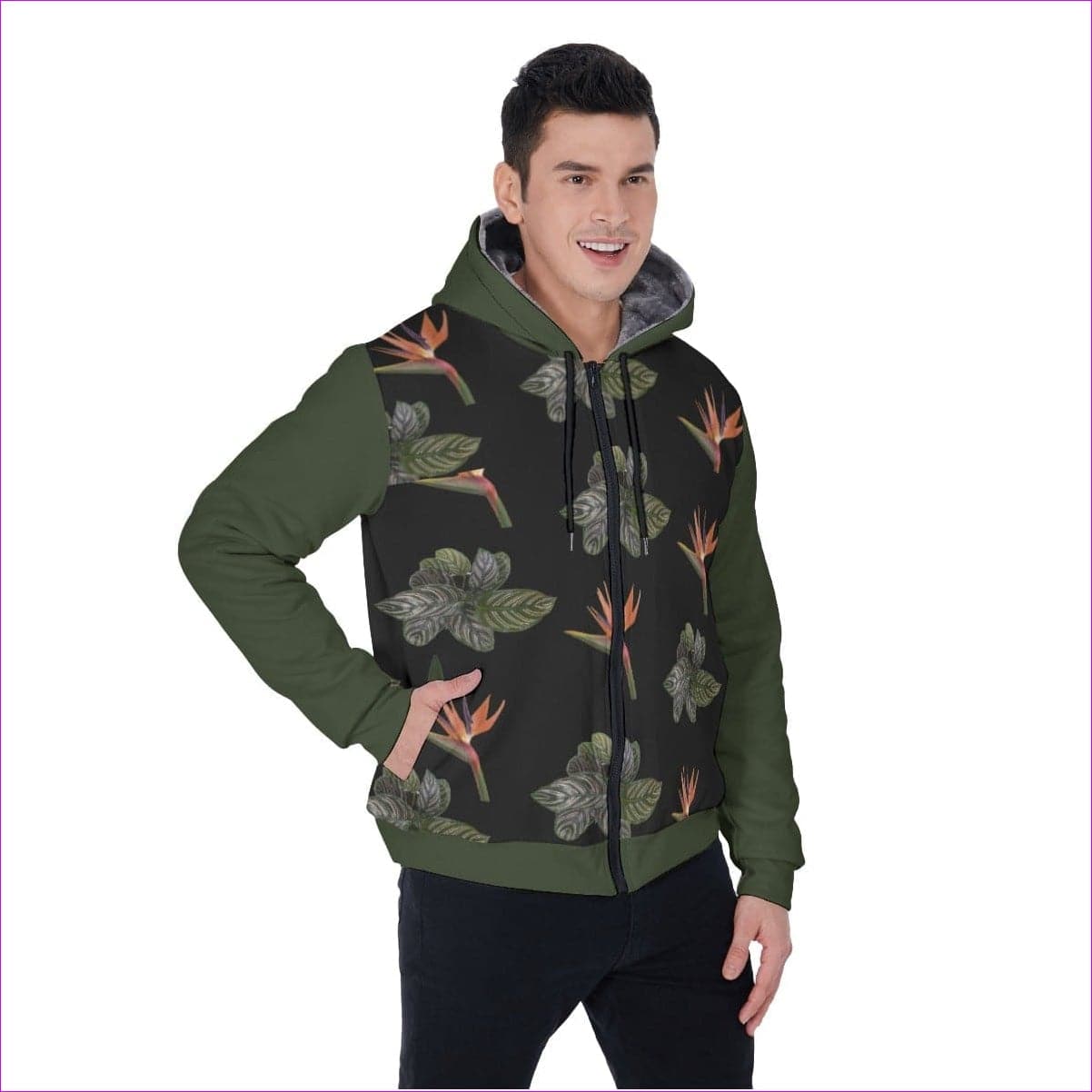 Paradise 2 Men's Sherpa Fleece Zip Up Hoodie - men's sherpa hoodie at TFC&H Co.
