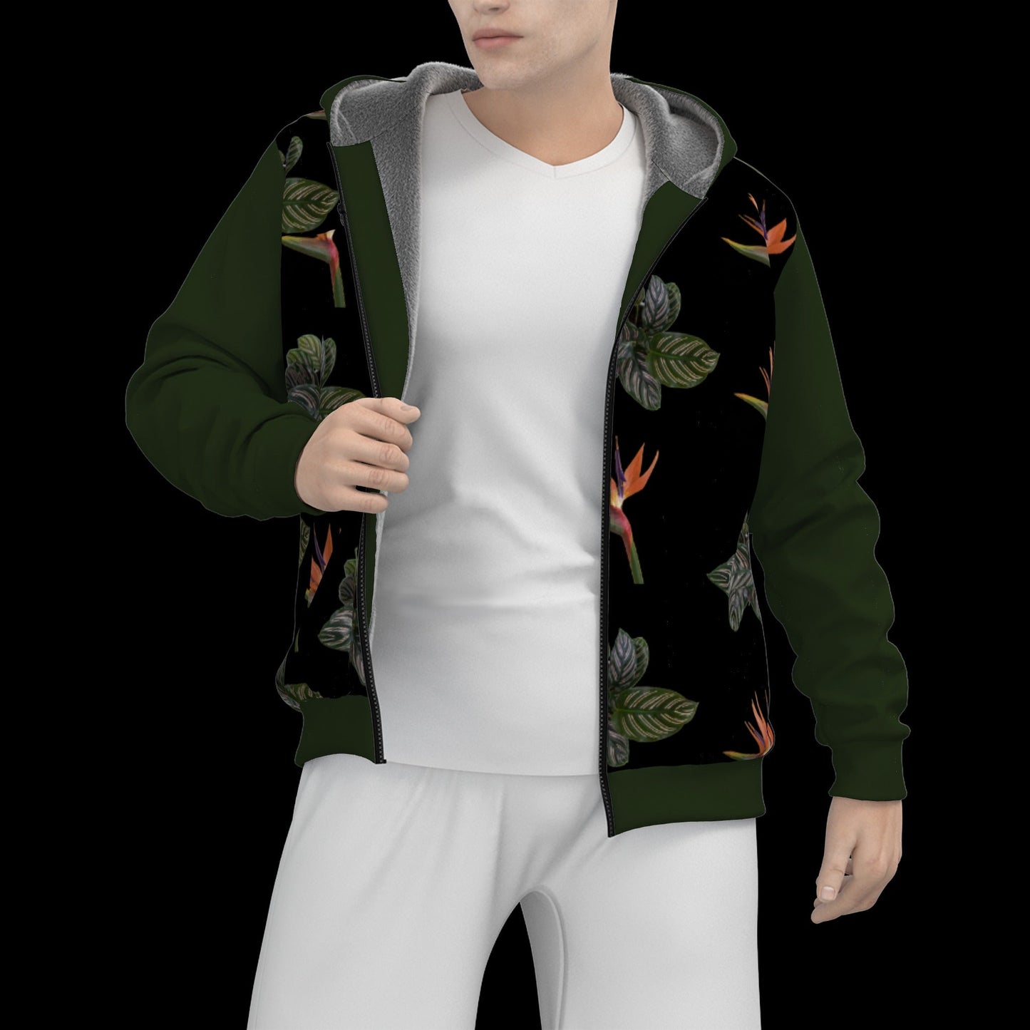 Paradise 2 Men's Sherpa Fleece Zip Up Hoodie - men's sherpa hoodie at TFC&H Co.