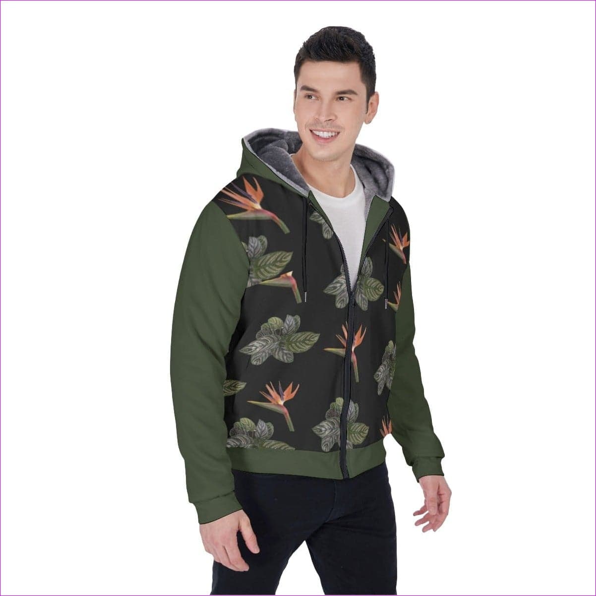 multi-colored Paradise 2 Men's Sherpa Fleece Zip Up Hoodie - men's sherpa hoodie at TFC&H Co.