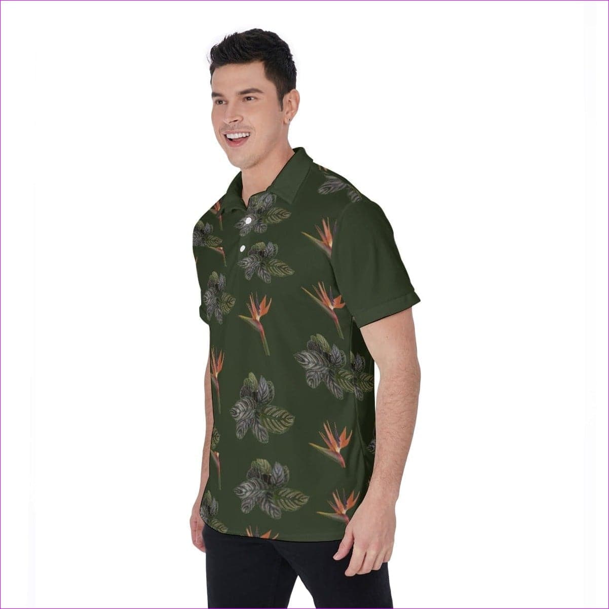 Paradise Men's Army Green Polo Shirt - men's polo shirt at TFC&H Co.