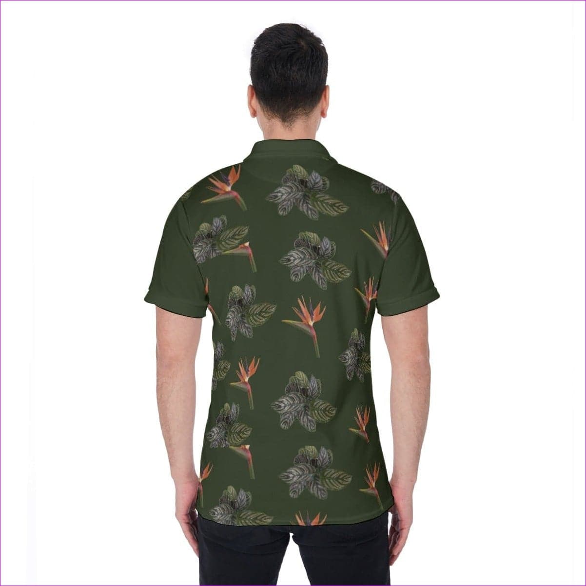 Paradise Men's Army Green Polo Shirt - men's polo shirt at TFC&H Co.