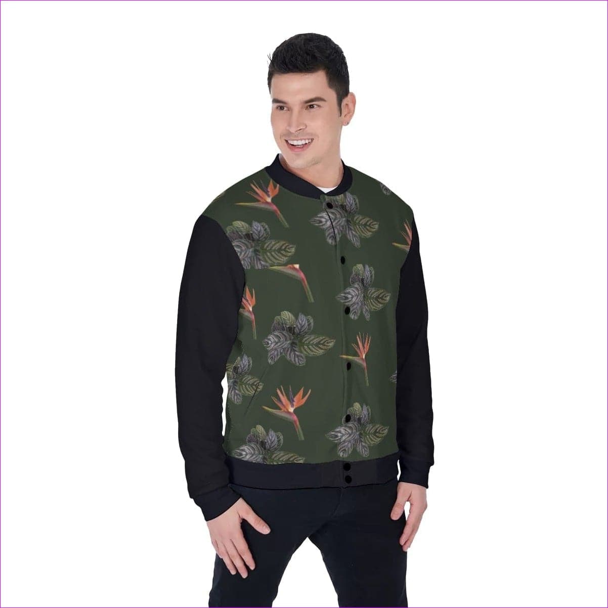 multi-colored Paradise Men's Baseball Jacket - men's baseball jacket at TFC&H Co.