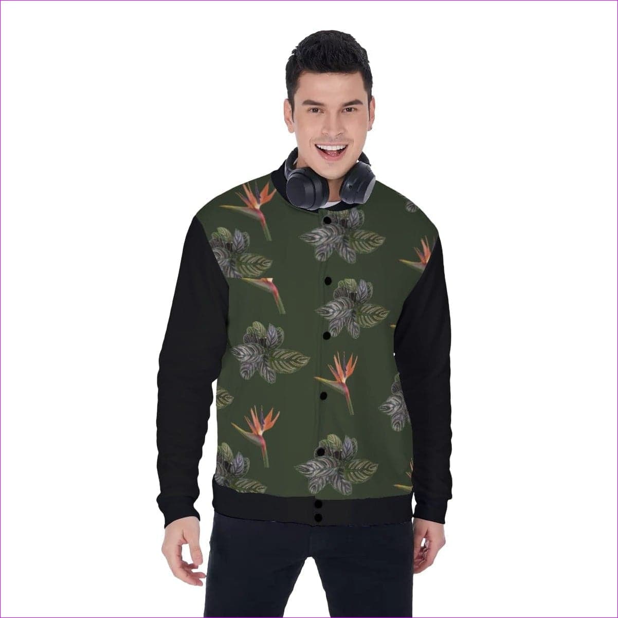 Paradise Men's Baseball Jacket - men's baseball jacket at TFC&H Co.