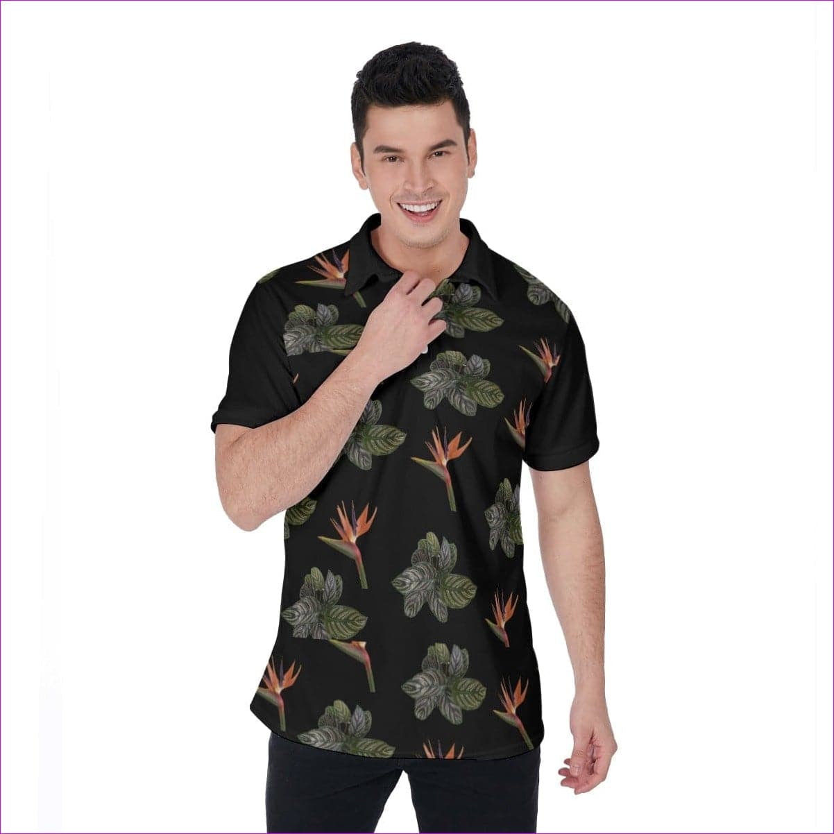 Paradise Men's Black Polo Shirt - men's polo shirt at TFC&H Co.