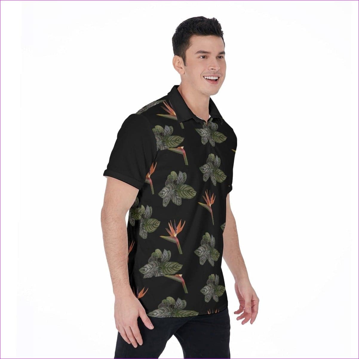 XS Black Paradise Men's Black Polo Shirt - men's polo shirt at TFC&H Co.