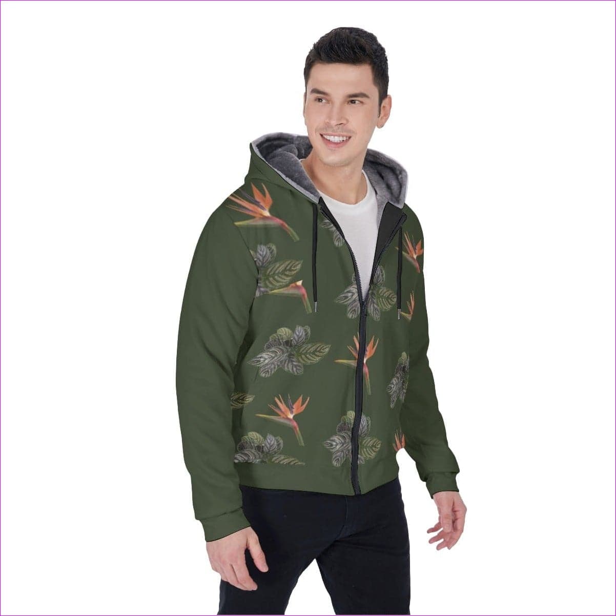 Paradise Men's Sherpa Fleece Zip Up Hoodie - men's sherpa hoodie at TFC&H Co.