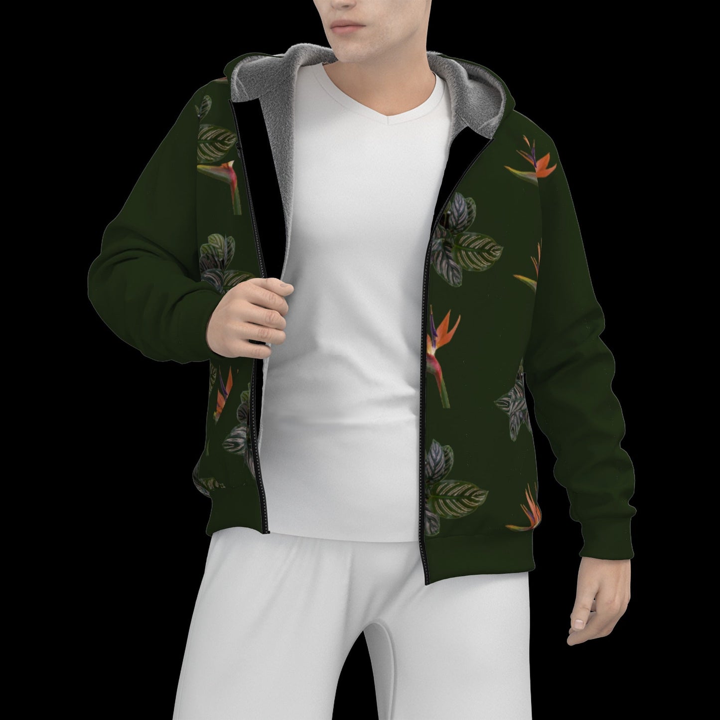 Paradise Men's Sherpa Fleece Zip Up Hoodie - men's sherpa hoodie at TFC&H Co.