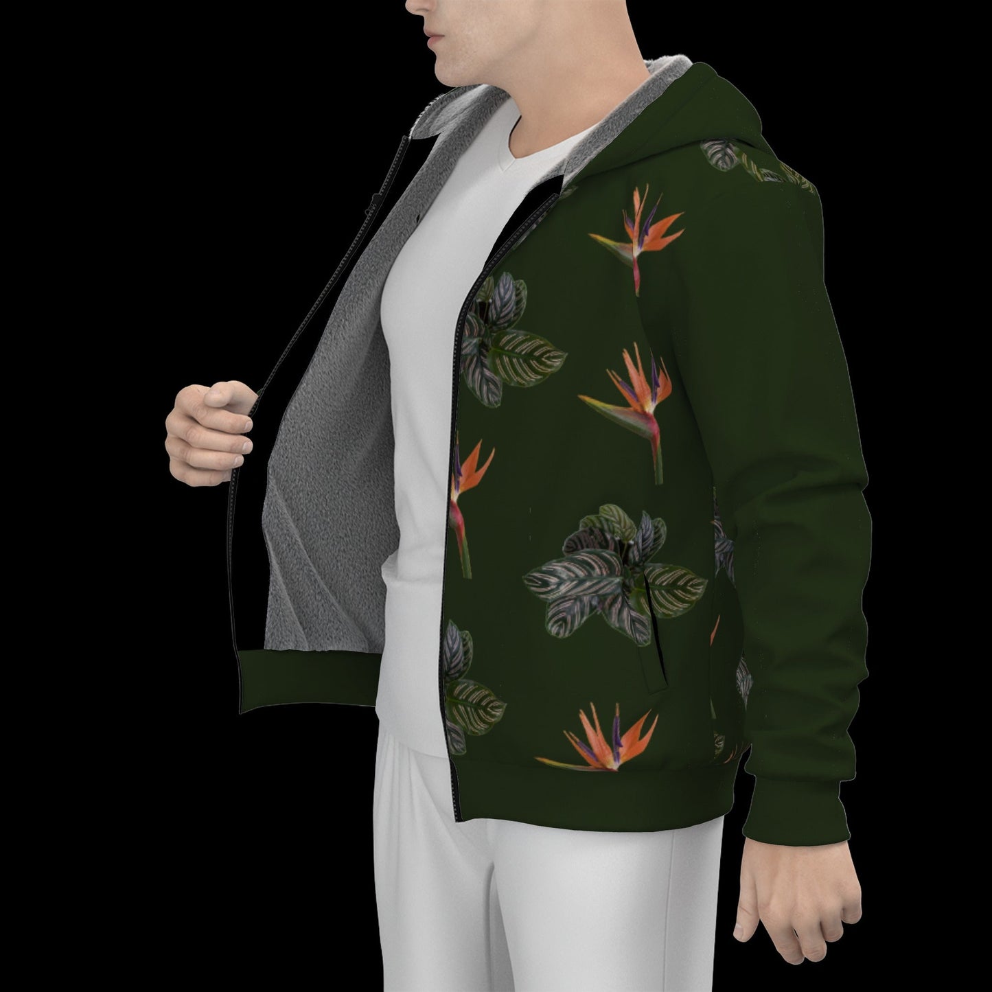 Paradise Men's Sherpa Fleece Zip Up Hoodie - men's sherpa hoodie at TFC&H Co.