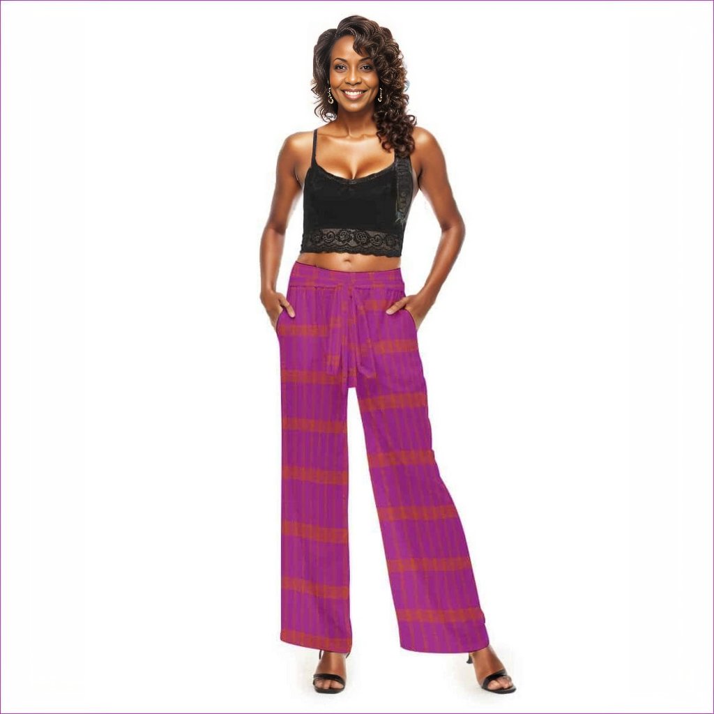 pink Perfusion Plaid Womens Casual Straight-Leg Pants - women's bottom at TFC&H Co.