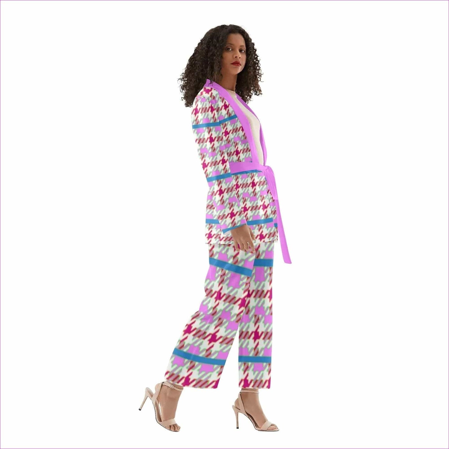 Pink Houndstooth Womens Suit - women's suit at TFC&H Co.