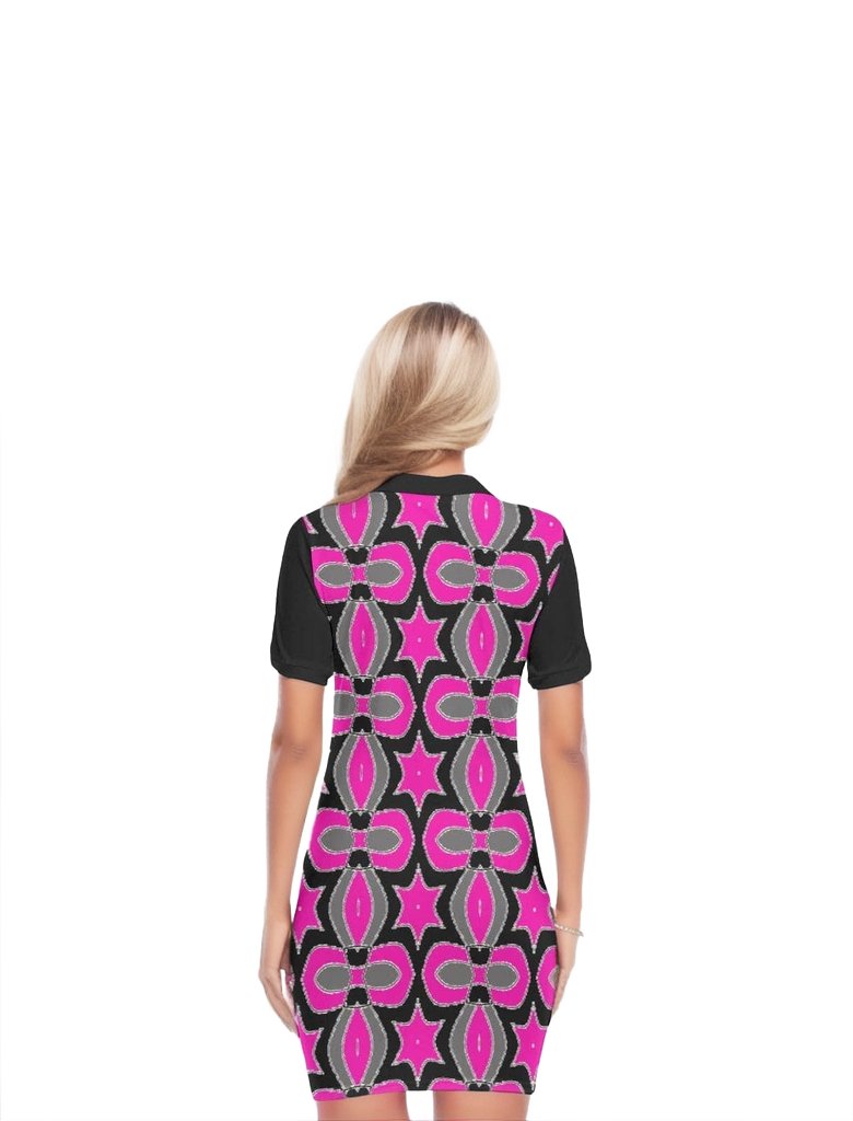 Pink Star Womens Polo Collar Dress - women's dress at TFC&H Co.