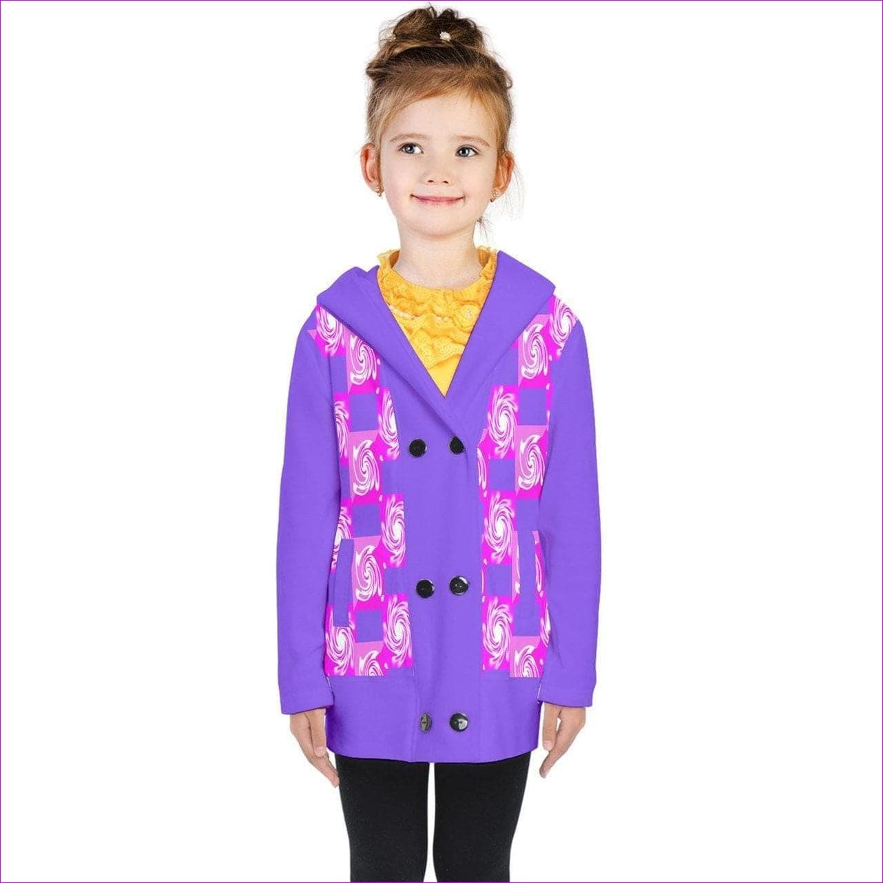 Pink Whirlwind Kids Double Breasted Button Coat - kids coat at TFC&H Co.