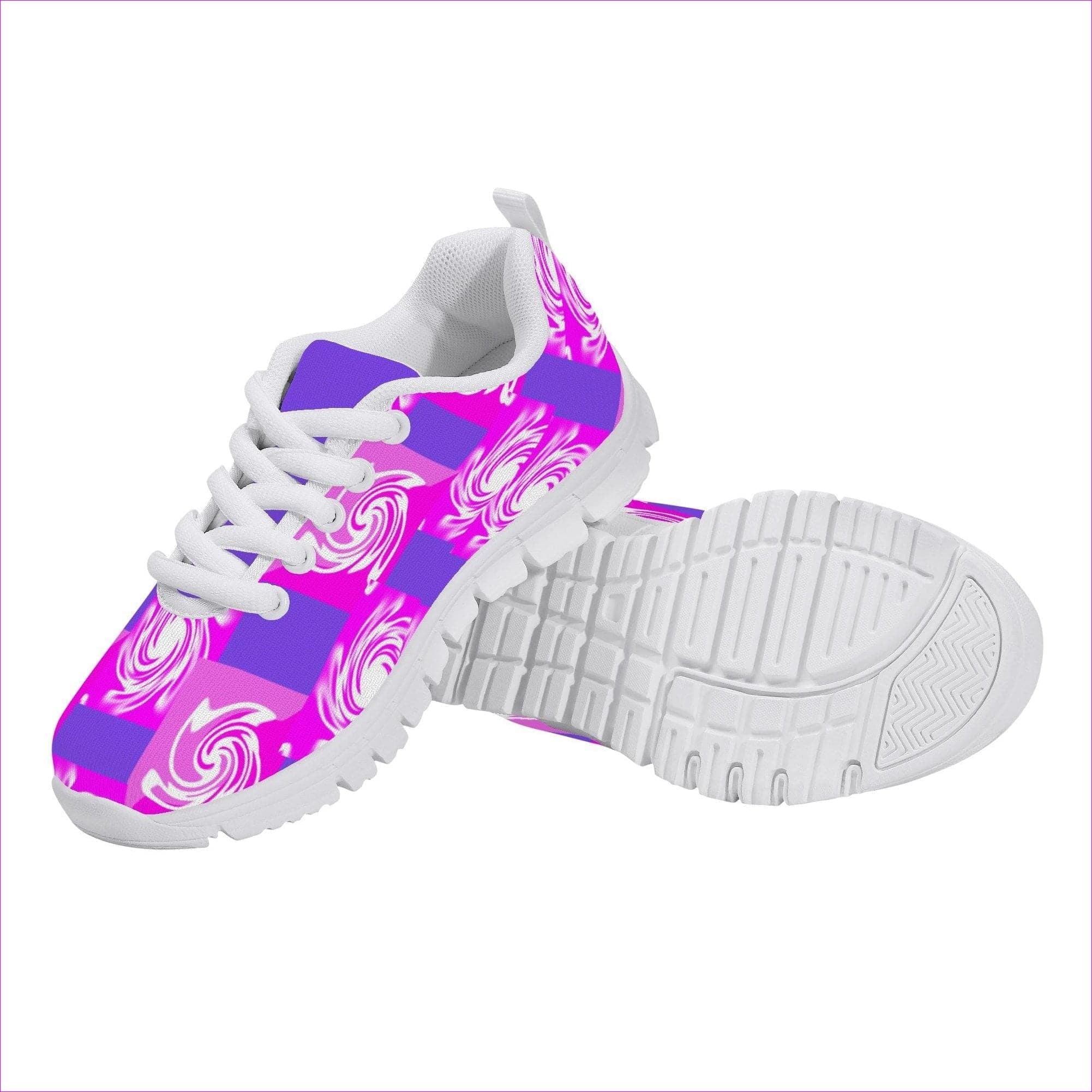 - Pink Whirlwind Kids Sneakers - White - kids shoe at TFC&H Co.