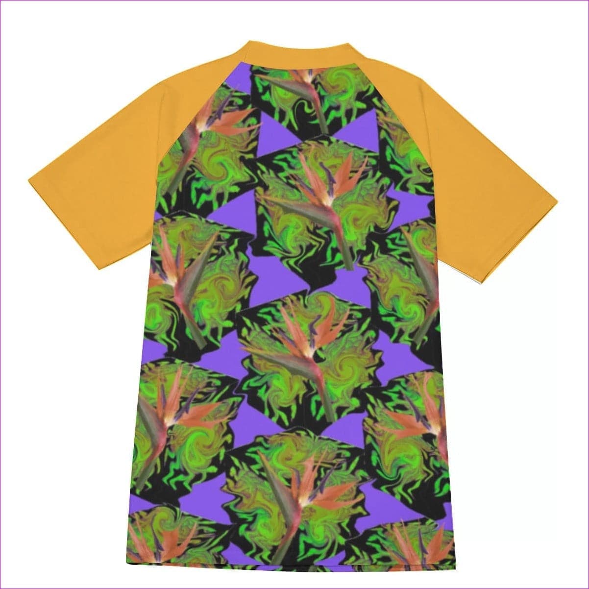 Psychedelic Paradise Men's Tight Surf Shirt With Half Sleeves - men's surf tee at TFC&H Co.