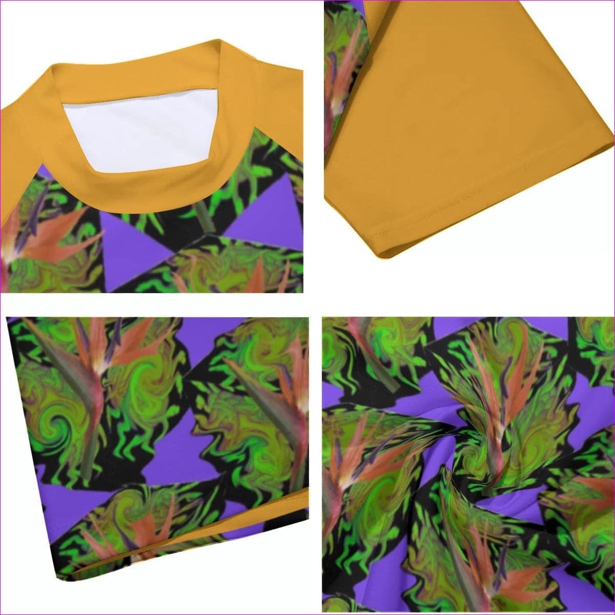 Psychedelic Paradise Men's Tight Surf Shirt With Half Sleeves - men's surf tee at TFC&H Co.