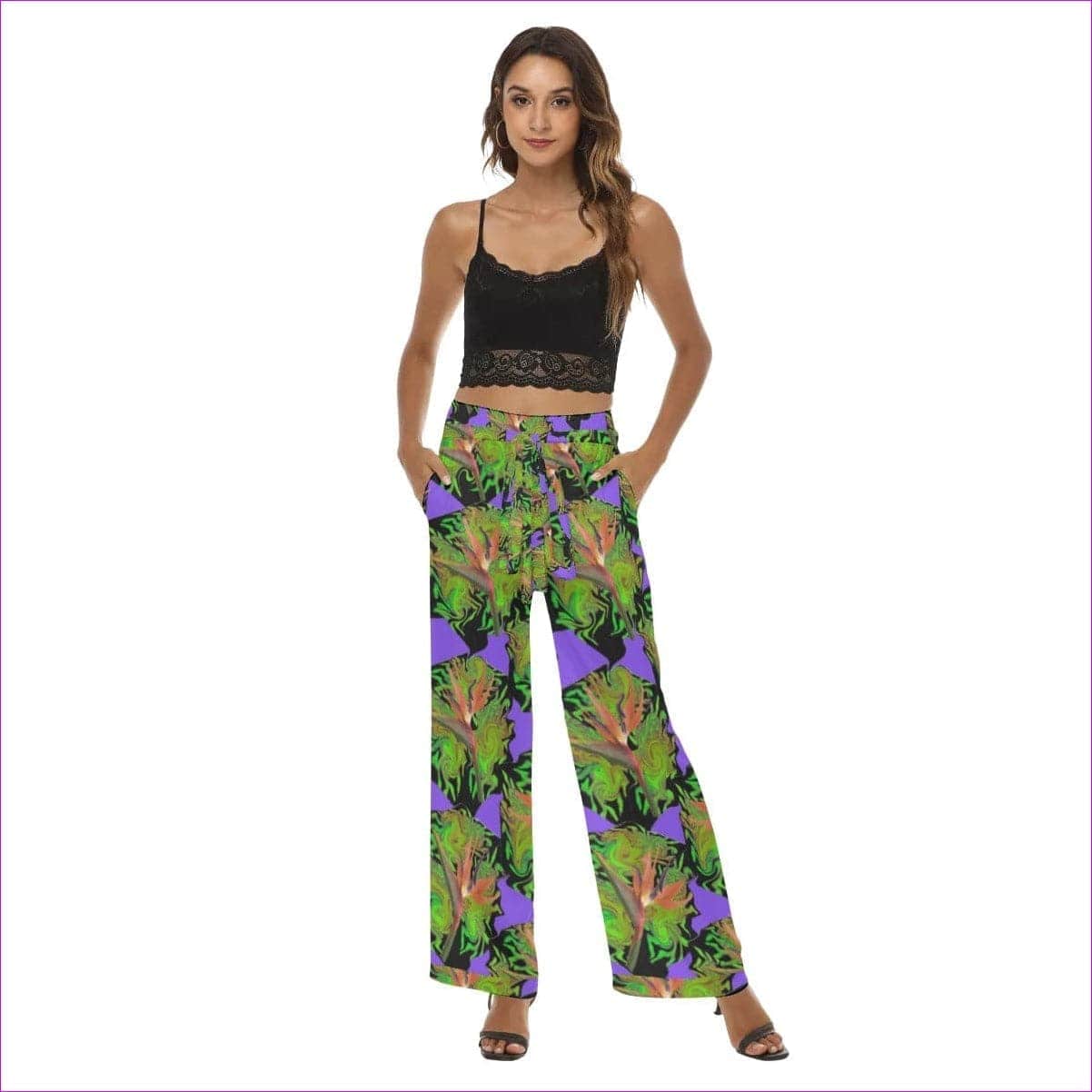 Psychedelic Paradise Womens Casual Straight-leg Pants - women's straight leg pants at TFC&H Co.