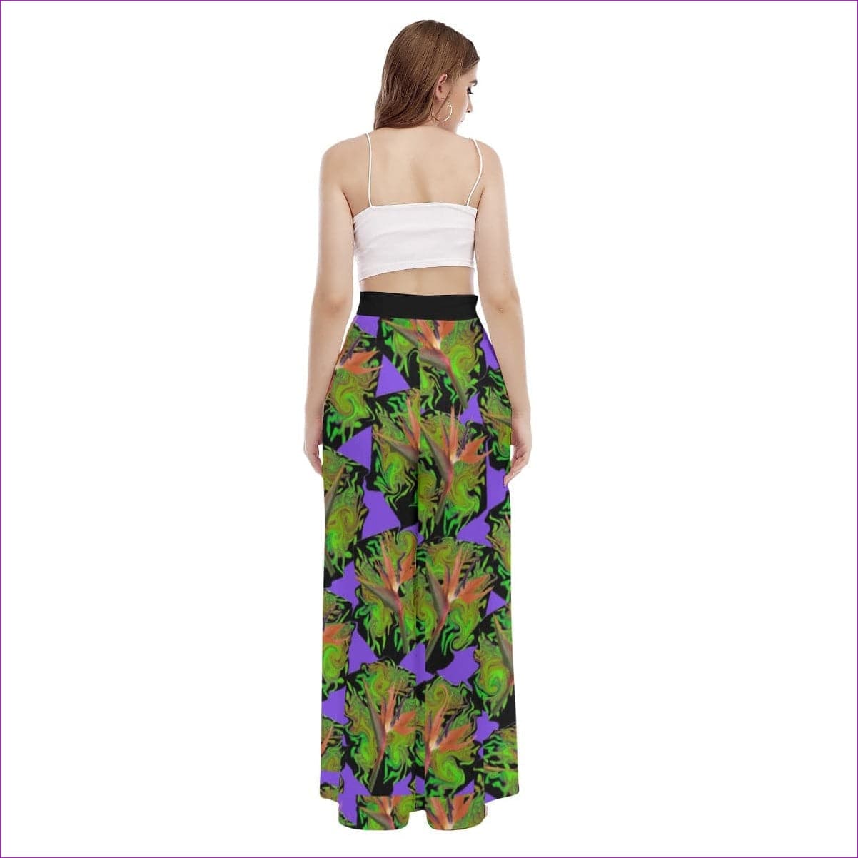 Psychedelic Paradise Womens High Waist Wide Leg Trousers - women's palazzo pants at TFC&H Co.