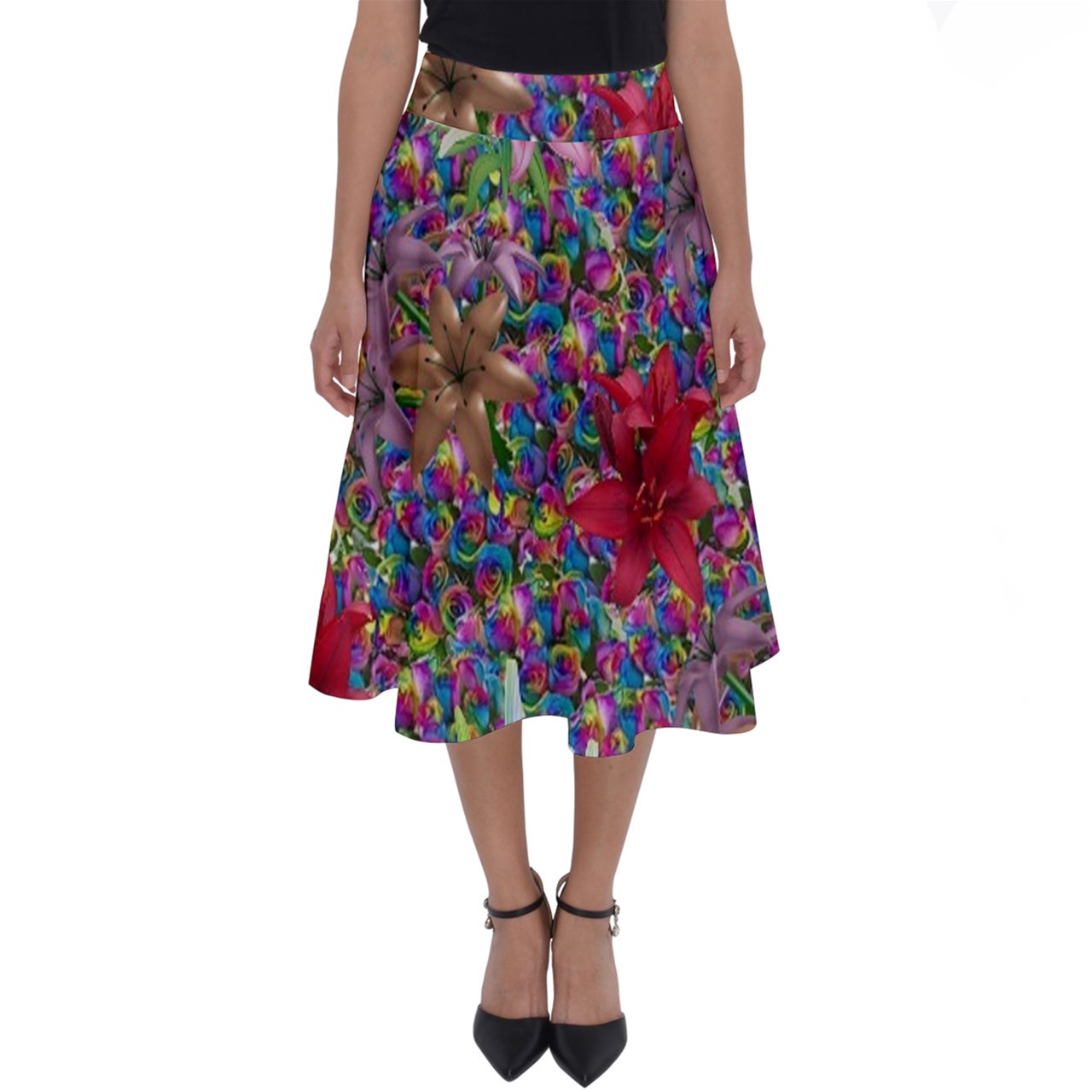 - Psyrose 2 Perfect Length Midi Skirt - womens skirt at TFC&H Co.
