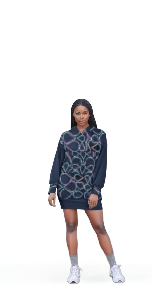 2XL blue Pure Hydro Fleece Hoodie Dress - women's hoodie dress at TFC&H Co.