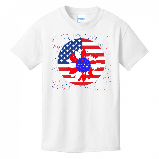 KIDS T-SHIRTS WHITE - Petal Flag Girl's T-shirt - Ships from The US - girls t-shirt at TFC&H Co.
