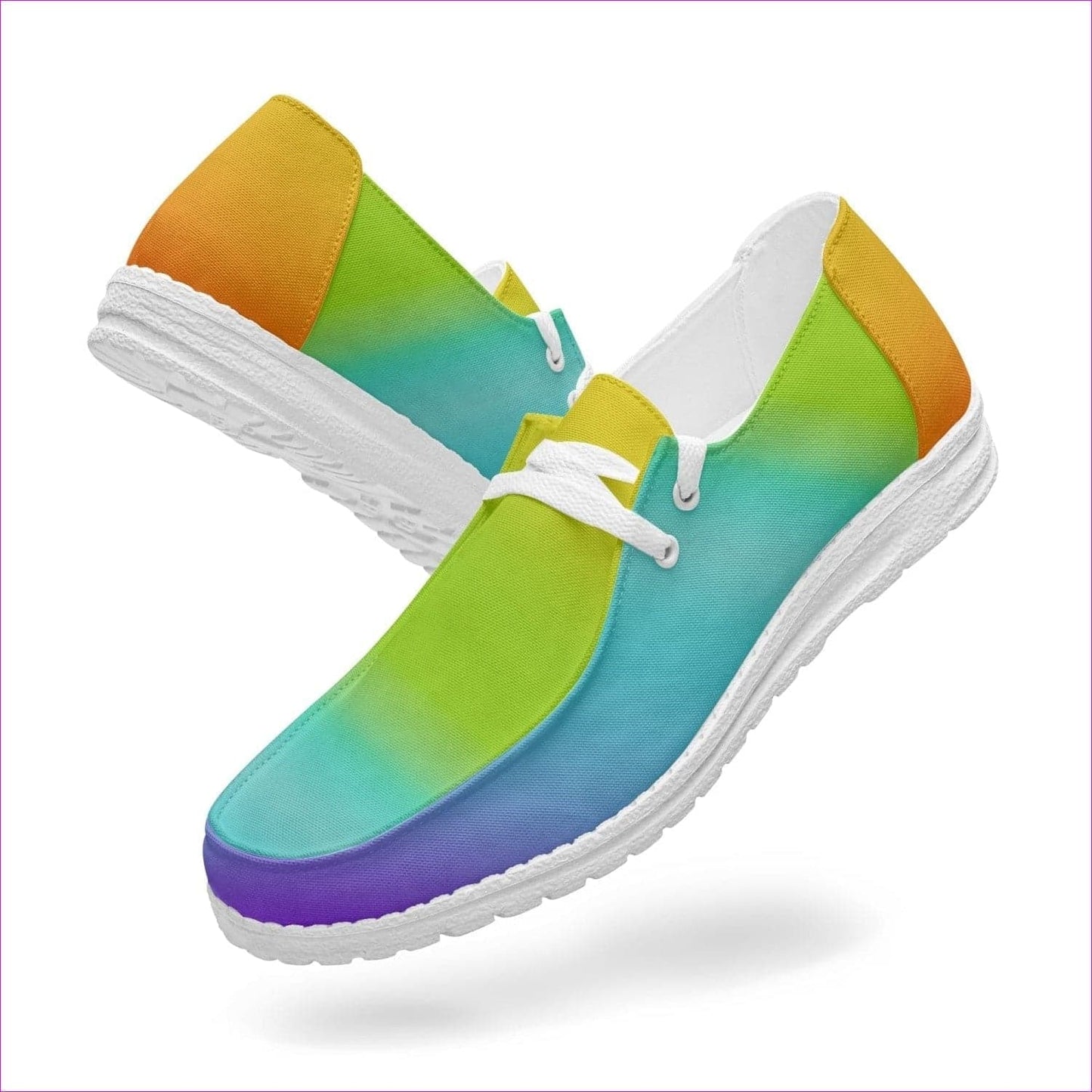 Rainbow Canvas Lace-up Loafers - unisex shoes at TFC&H Co.