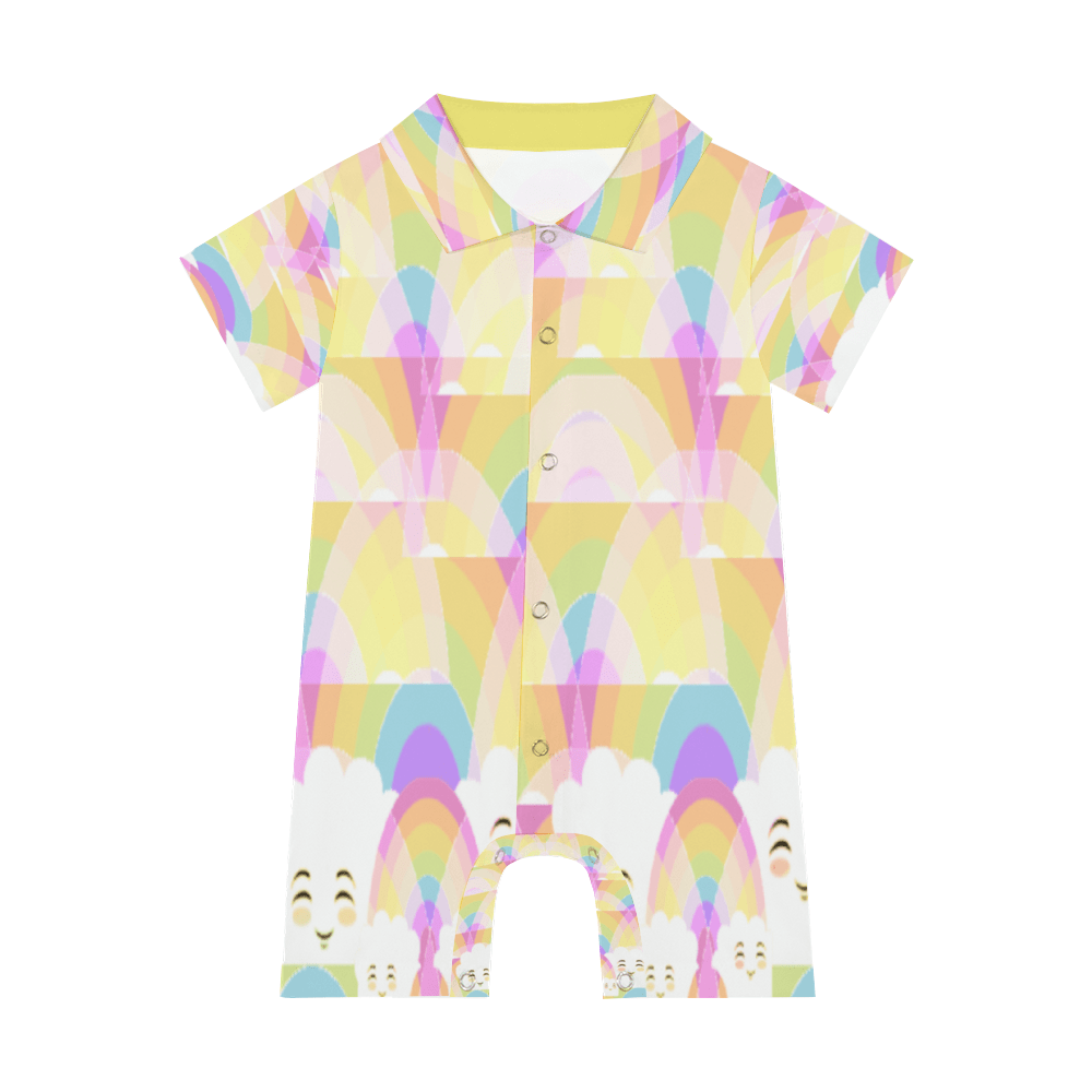 2T - Rainbow Cloud Infant & Toddler Short Sleeve Button Romper - Infant & Toddler Romper at TFC&H Co.