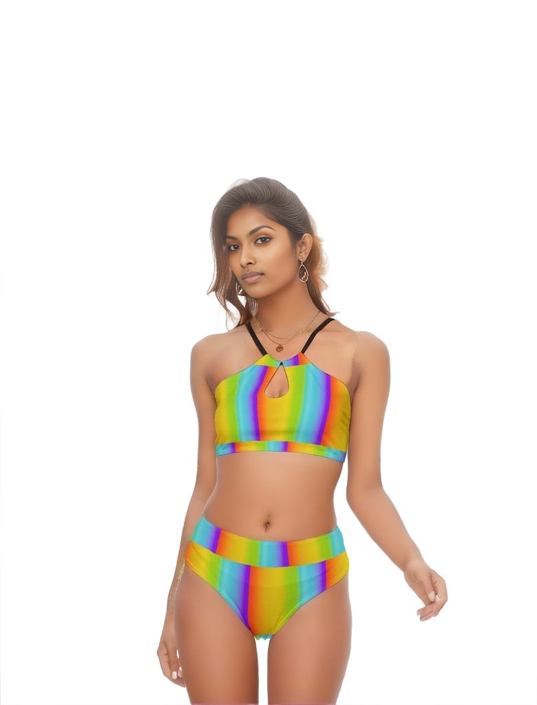 - Rainbow Women's Cami Keyhole Swimsuit - womens swimwear at TFC&H Co.