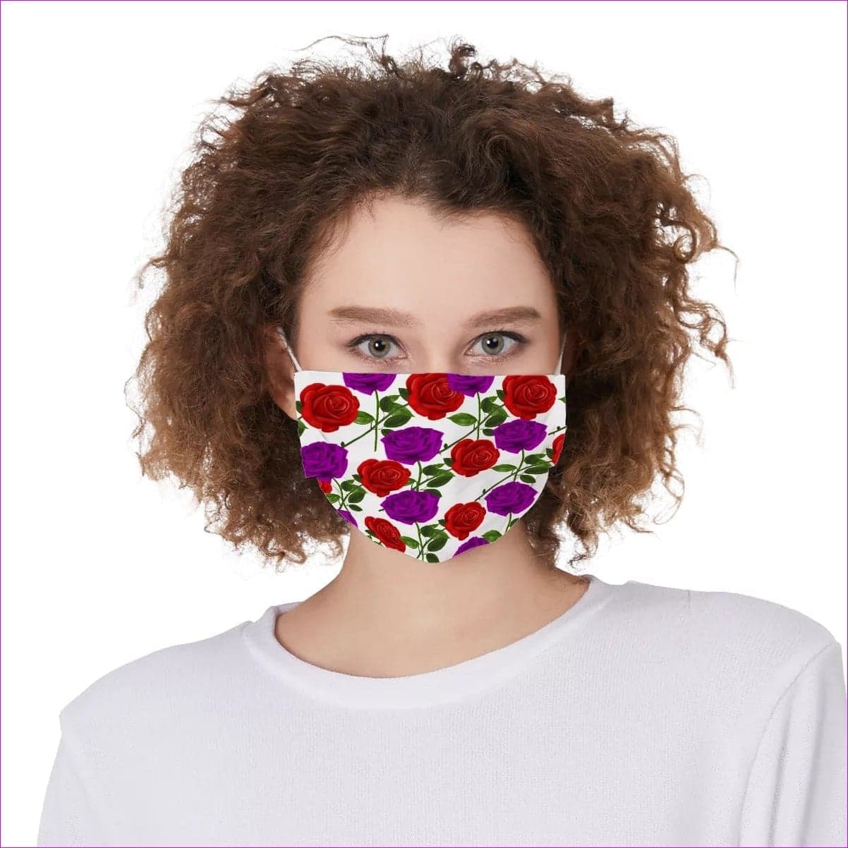 M multi-colored Red Rose Purp Face Mask - face mask at TFC&H Co.