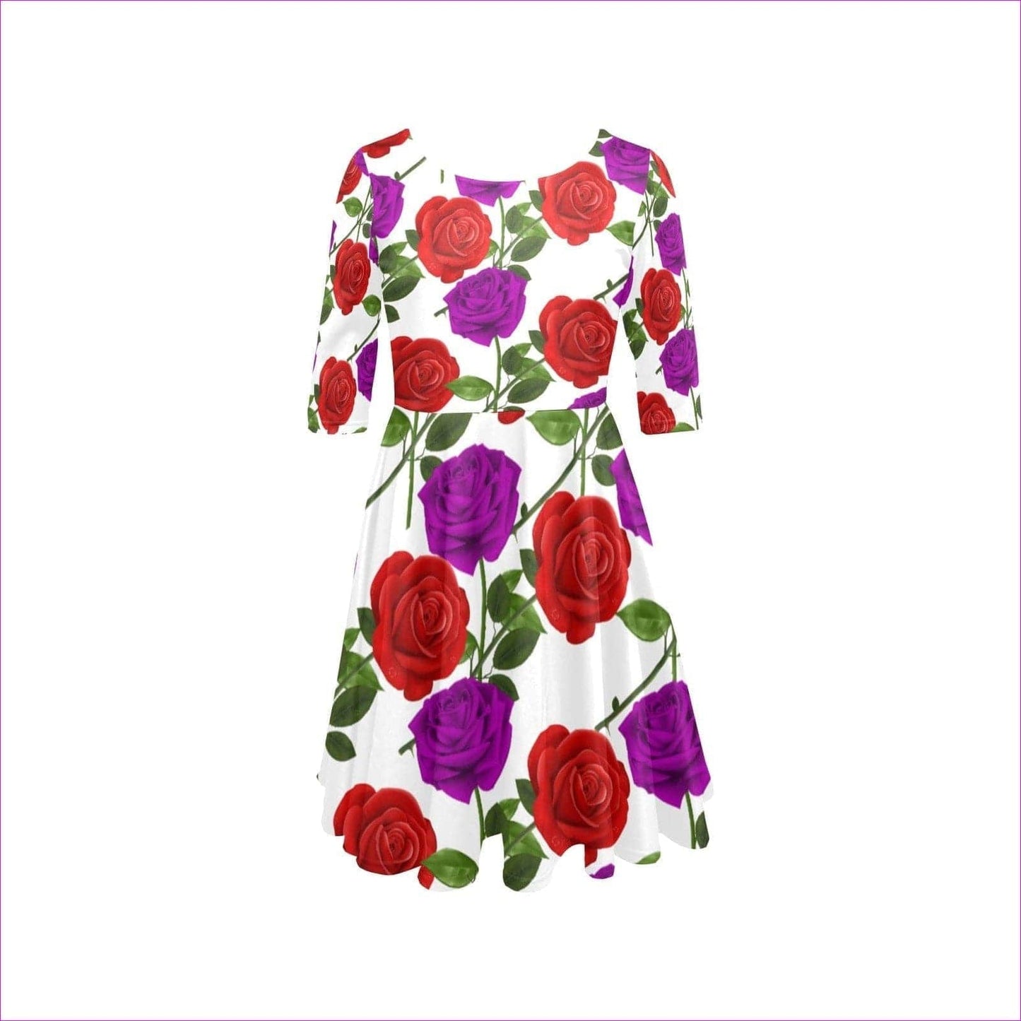 Red Rose Purp Half Sleeve Dress - women's dress at TFC&H Co.