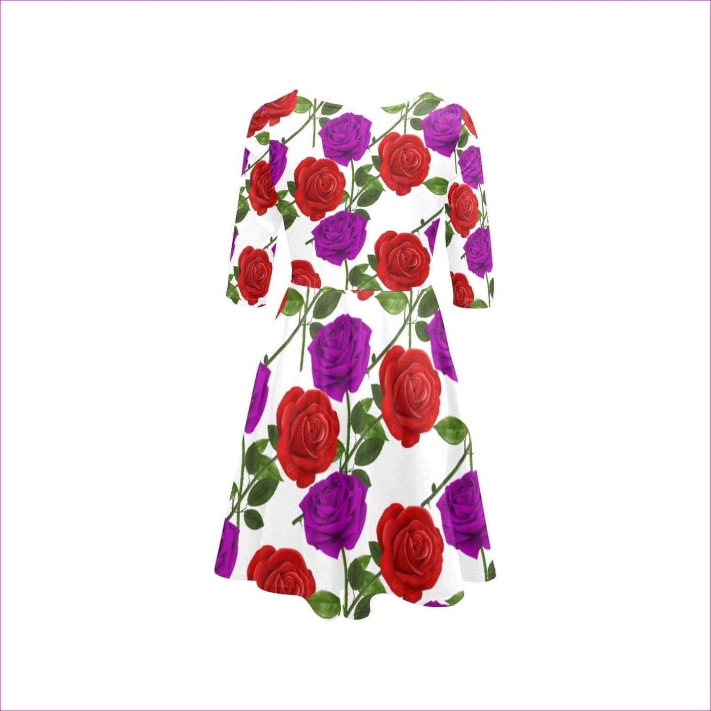 Red Rose Purp Half Sleeve Dress - women's dress at TFC&H Co.