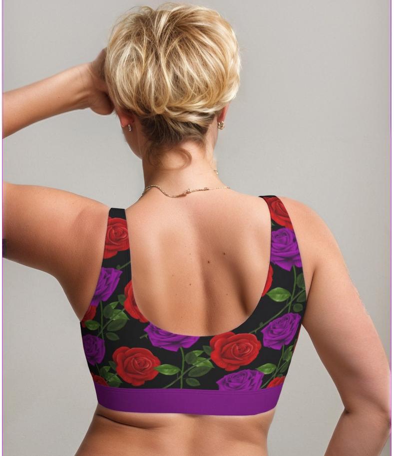 Red Rose Purp Scoop Bralette - Scoop Bralette at TFC&H Co.