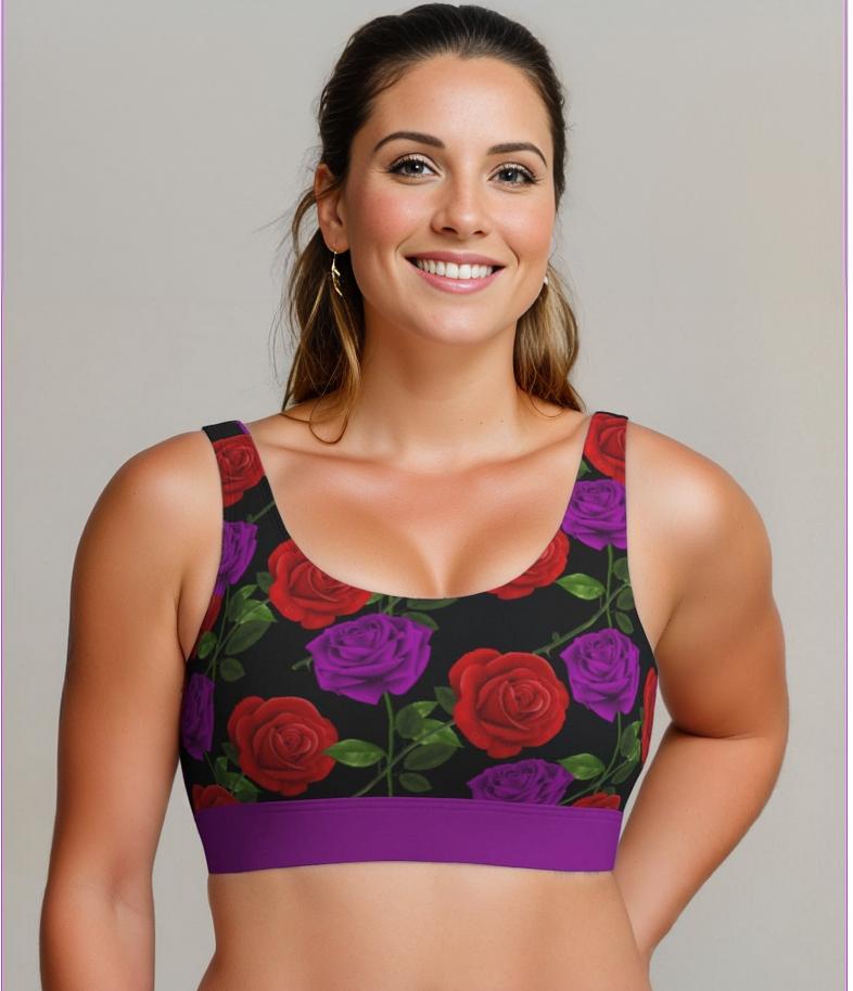 Red Rose Purp Scoop Bralette - Scoop Bralette at TFC&H Co.