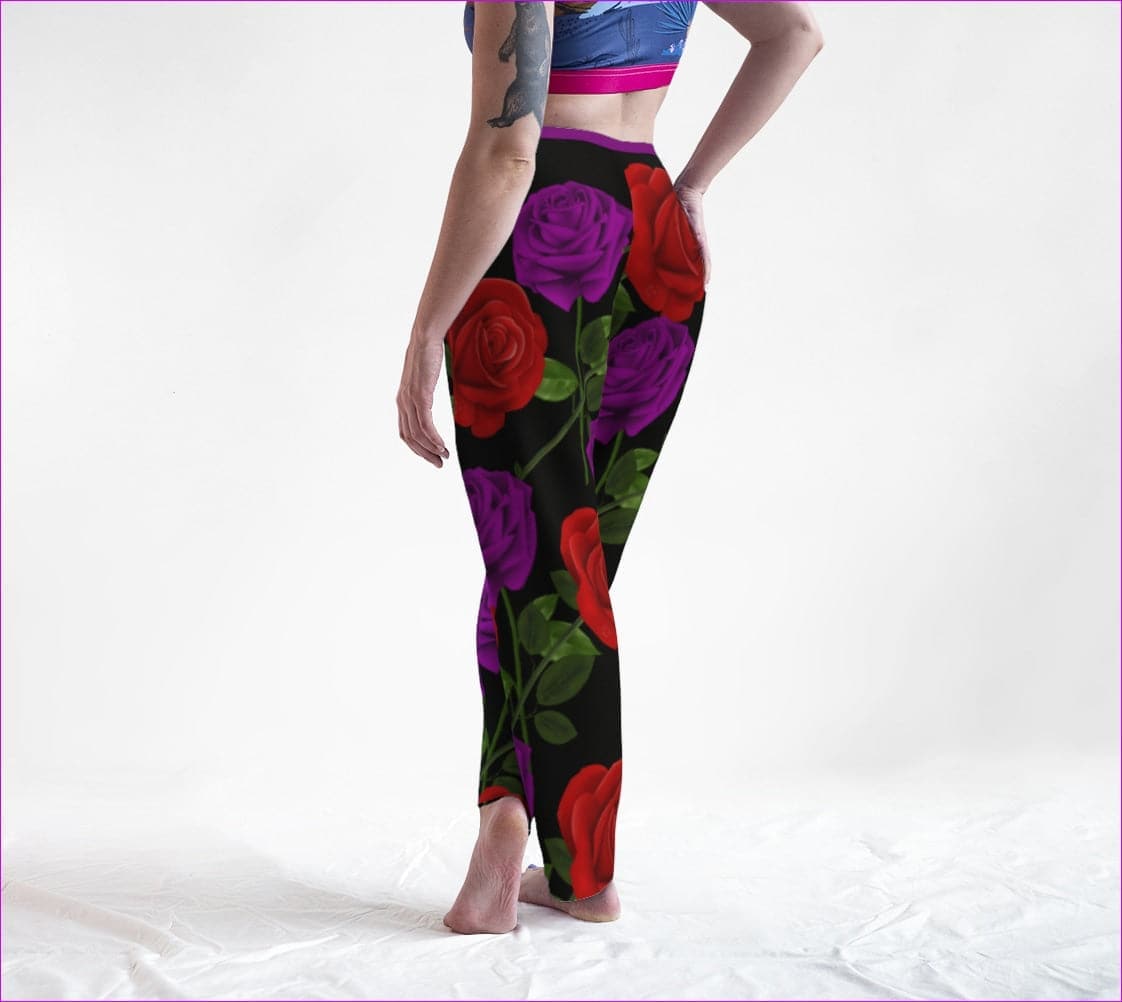 Red Rose Purp Women's Black Lounge Pants - Lounge Pants at TFC&H Co.