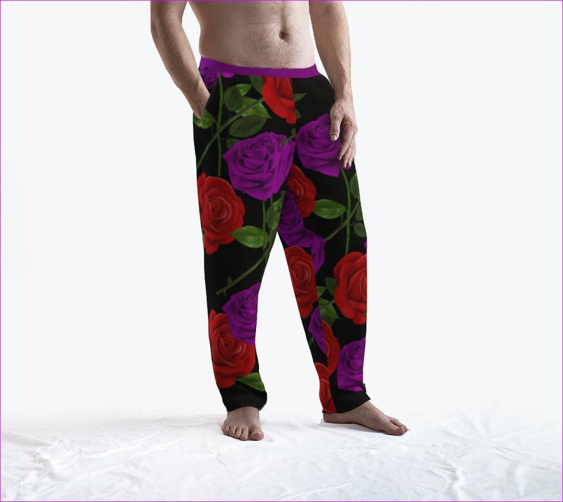 Red Rose Purp Women's Black Lounge Pants - Lounge Pants at TFC&H Co.