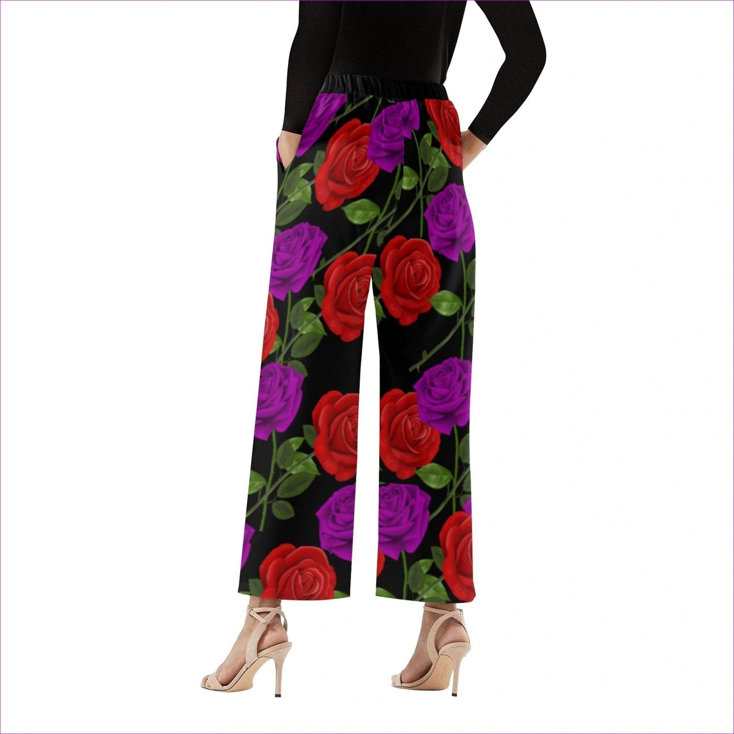 Red Rose Purp Women's Casual Wide Leg Pants - women's pants at TFC&H Co.