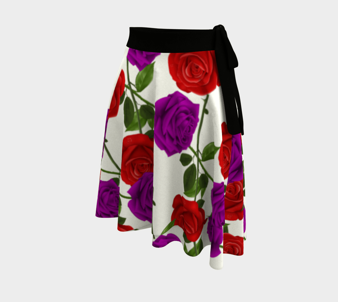 Red Rose Purp Women's Wrap Skirt - Women's Wrap Skirt at TFC&H Co.