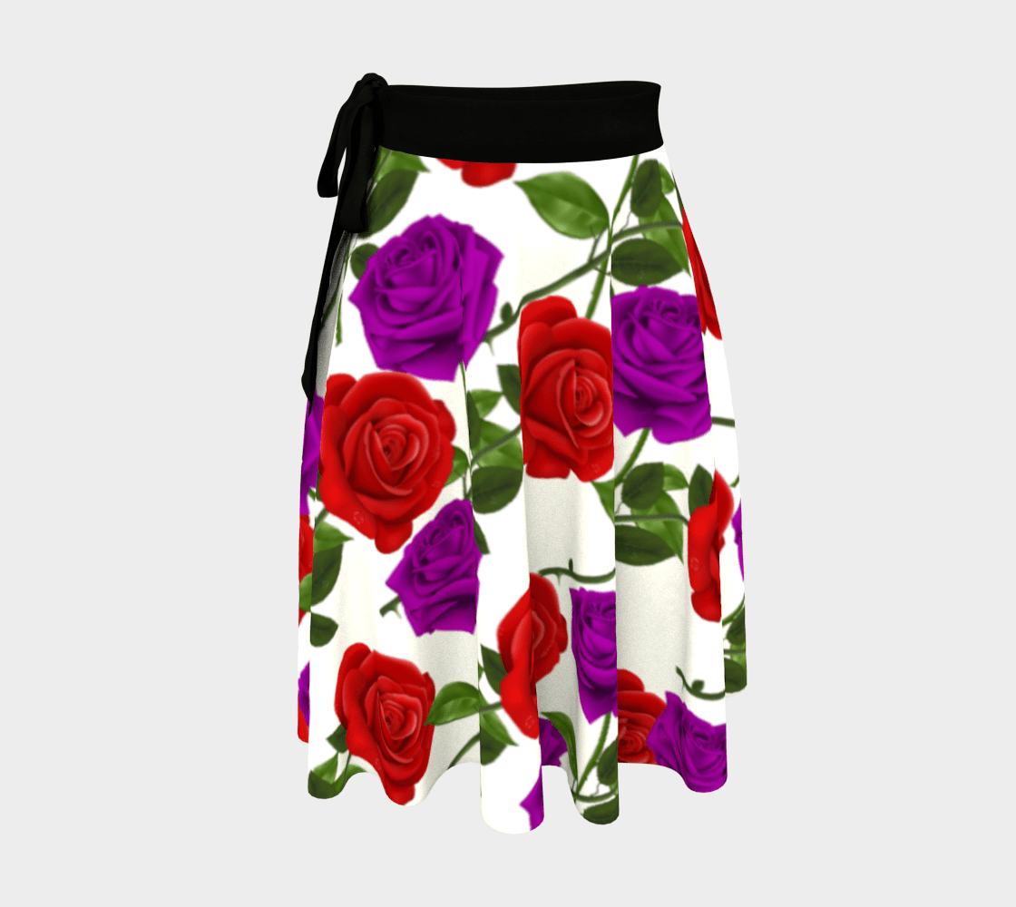 Red Rose Purp Women's Wrap Skirt - Women's Wrap Skirt at TFC&H Co.