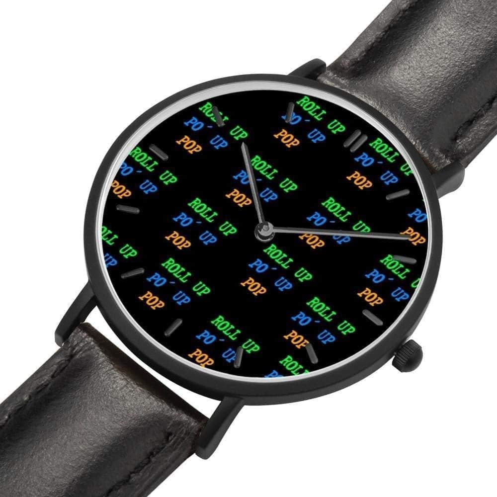 Roll Up Po´ Up POP Time Leather Strap Quartz Watch-watch-POP Time Leather Strap Quartz Watch-TFC&H Co.