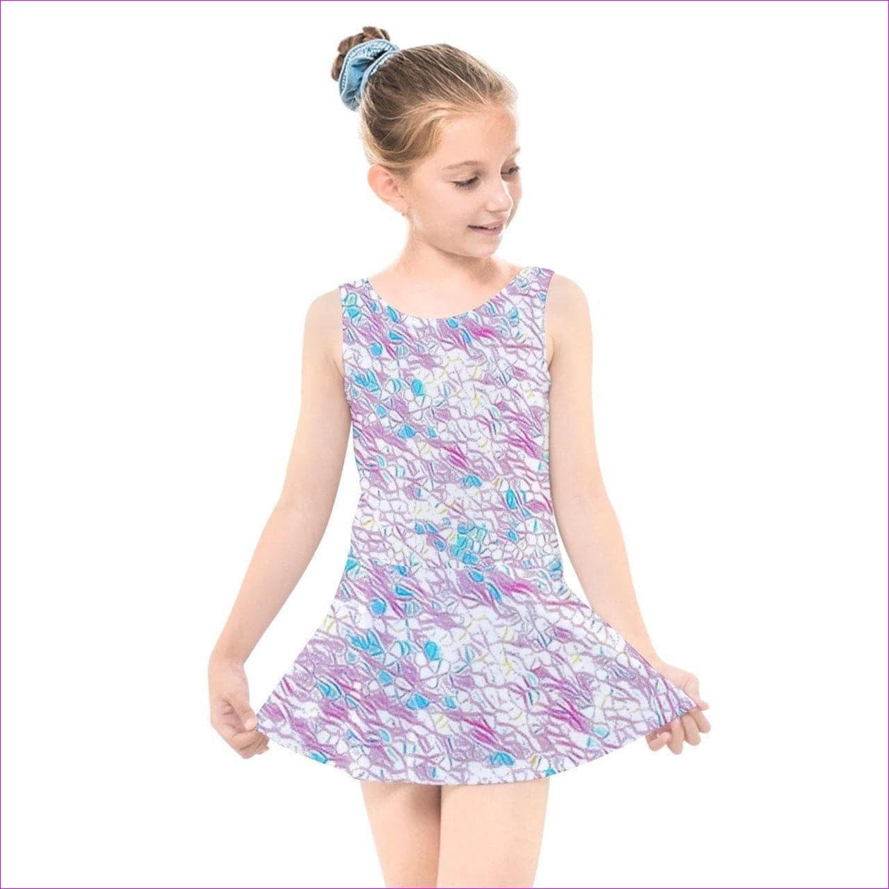 Royal Pallette Kids Skater Dress Swimsuit* - kid's swimsuit at TFC&H Co.