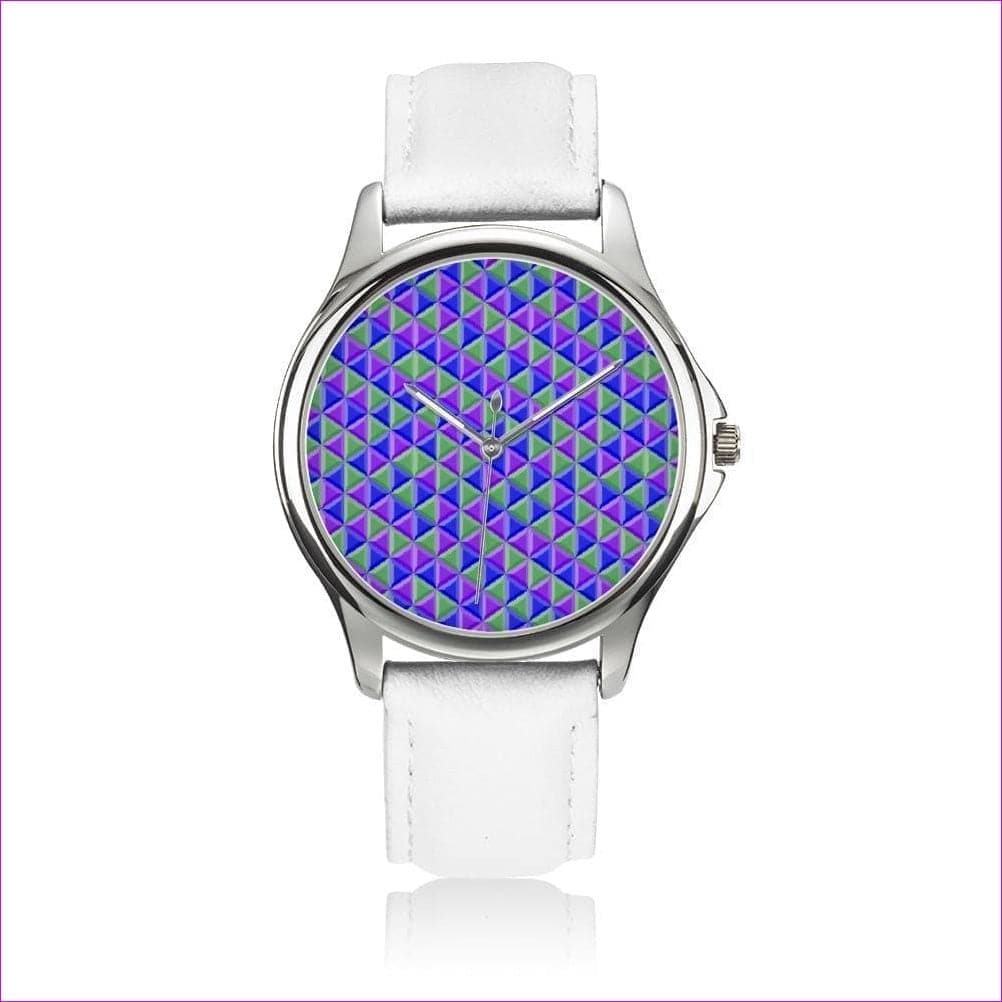 White 34mm Royal Pyramid Genuine Leather Watch Royal Pyramid Genuine Leather Watch - watch at TFC&H Co.